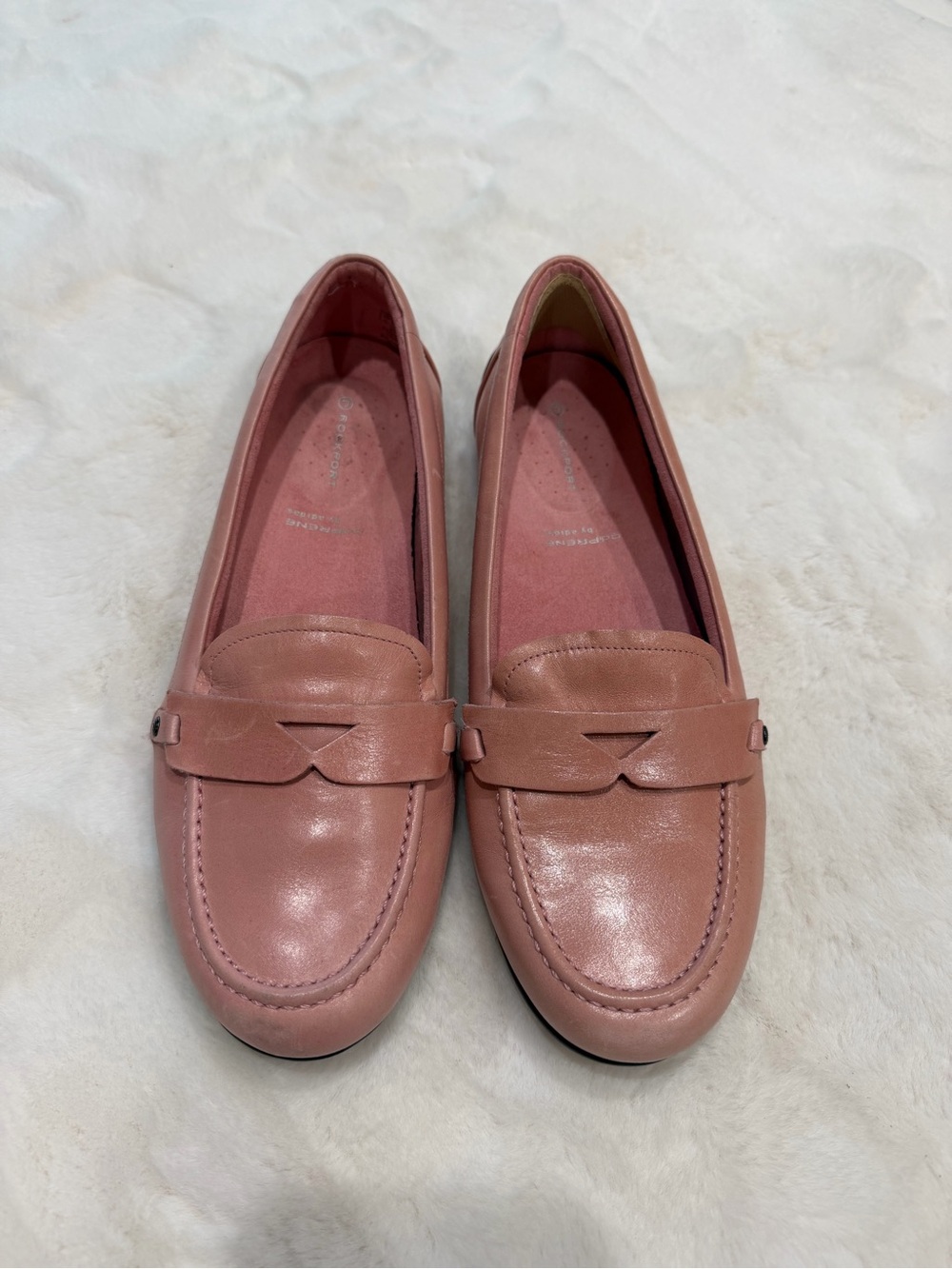 Rockport Women's Pink Leather Loafers Size 8